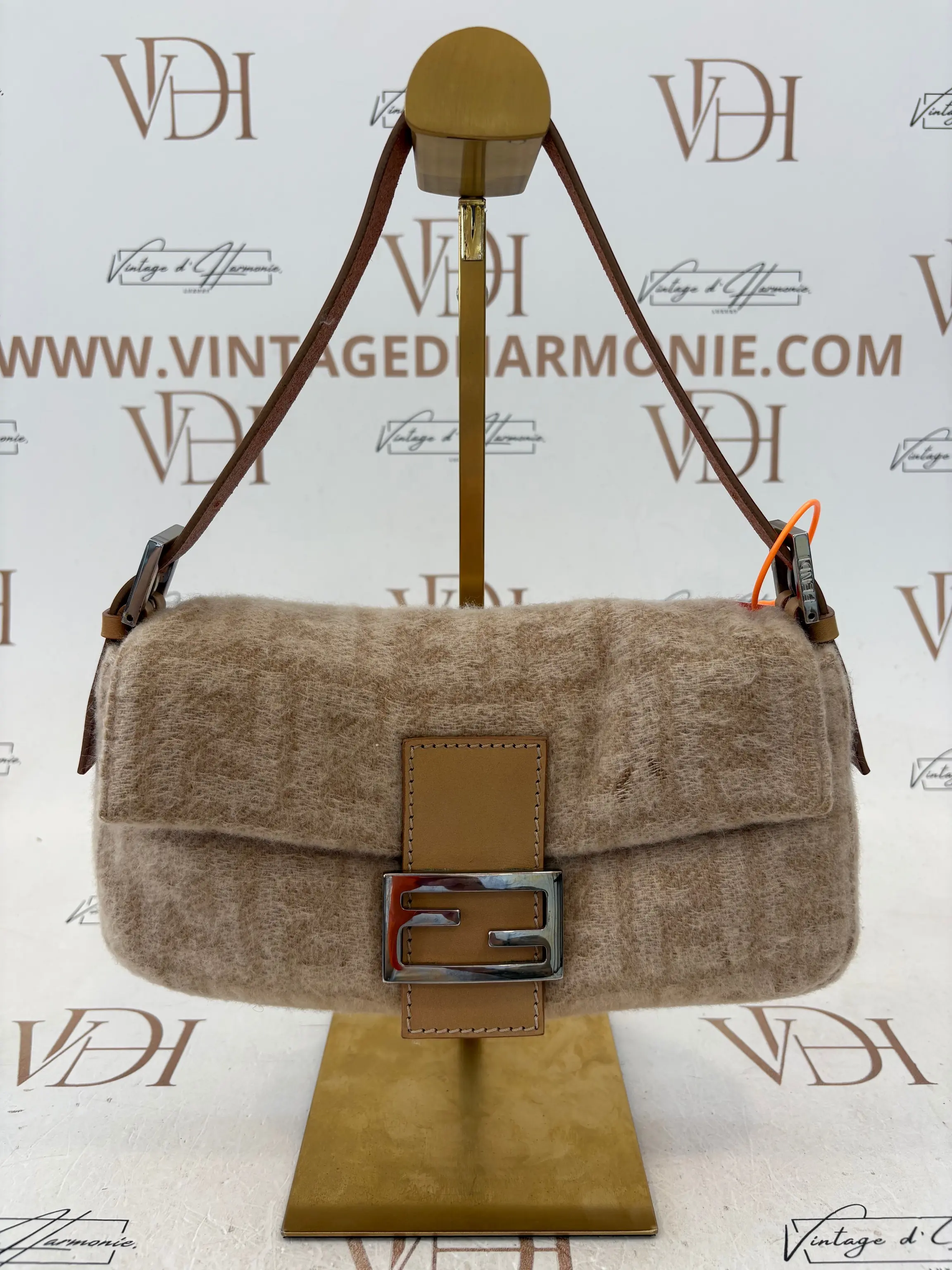 Fendi Beige Wool Baguette