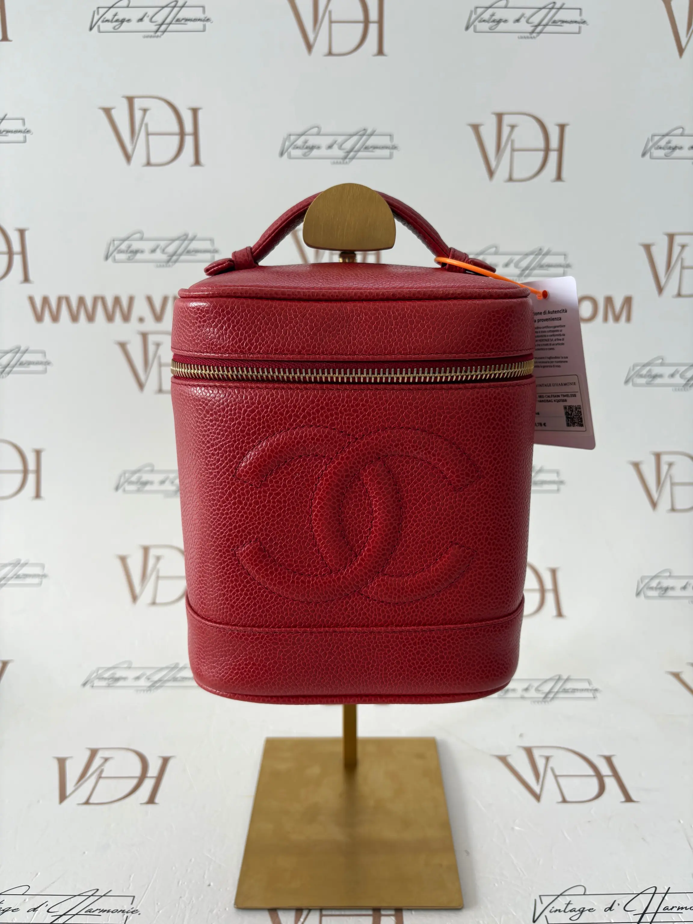 Chanel Red Calfskin Vanity