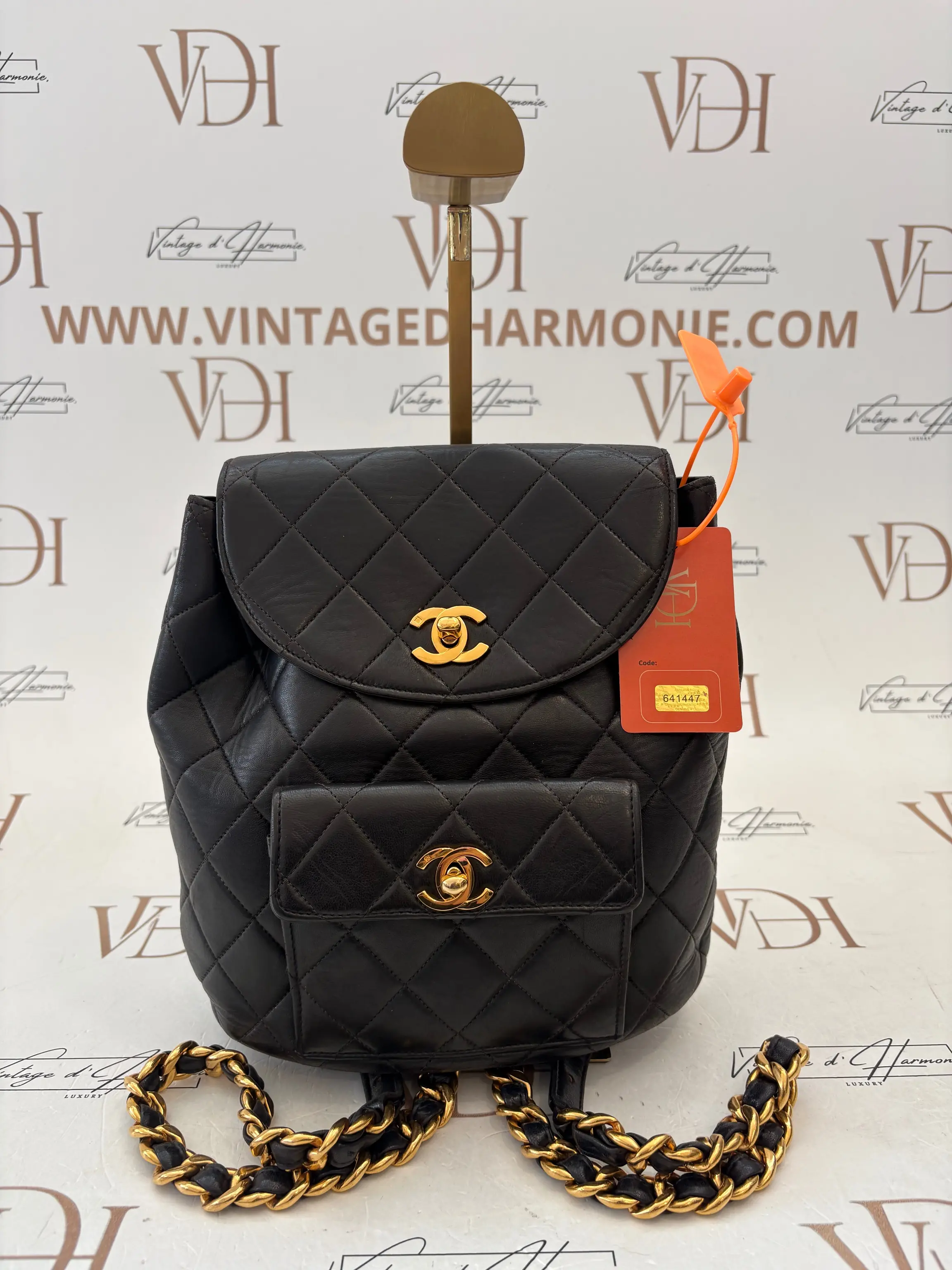 Chanel Black Lambskin Large Duma Backpack
