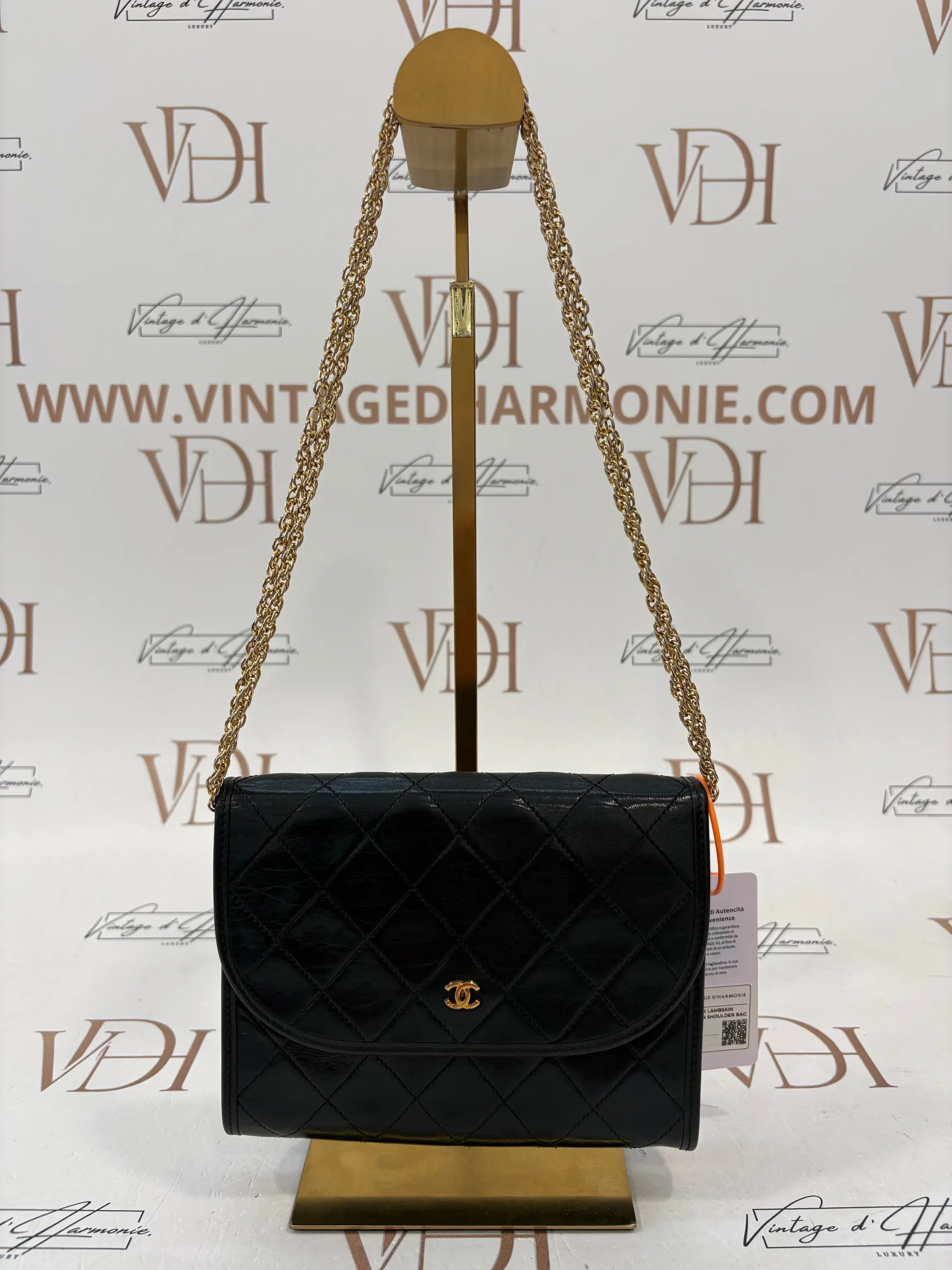 Chanel Black Lambskin Double Chain