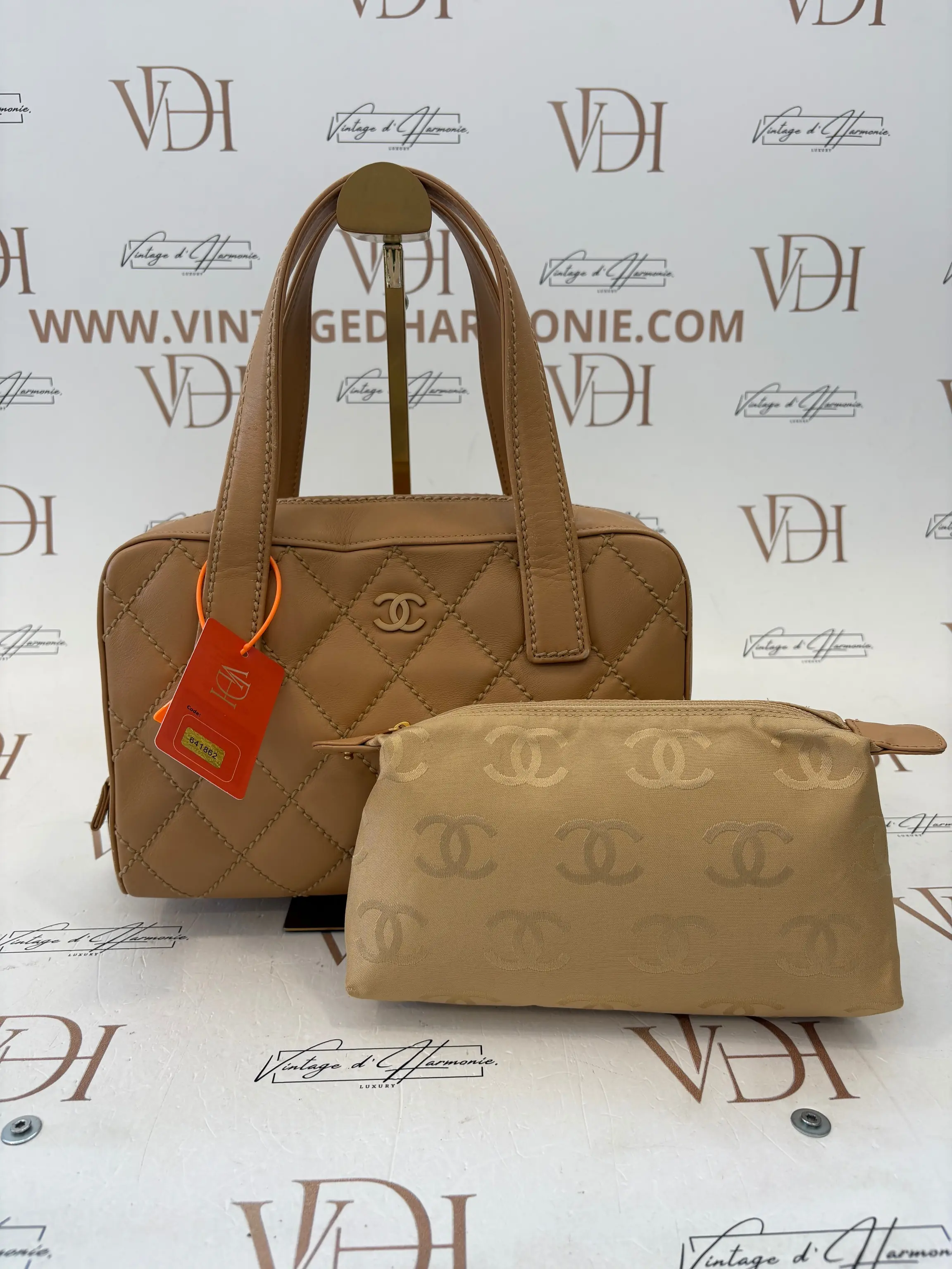 Chanel Beige Calfskin Wild Stitch
