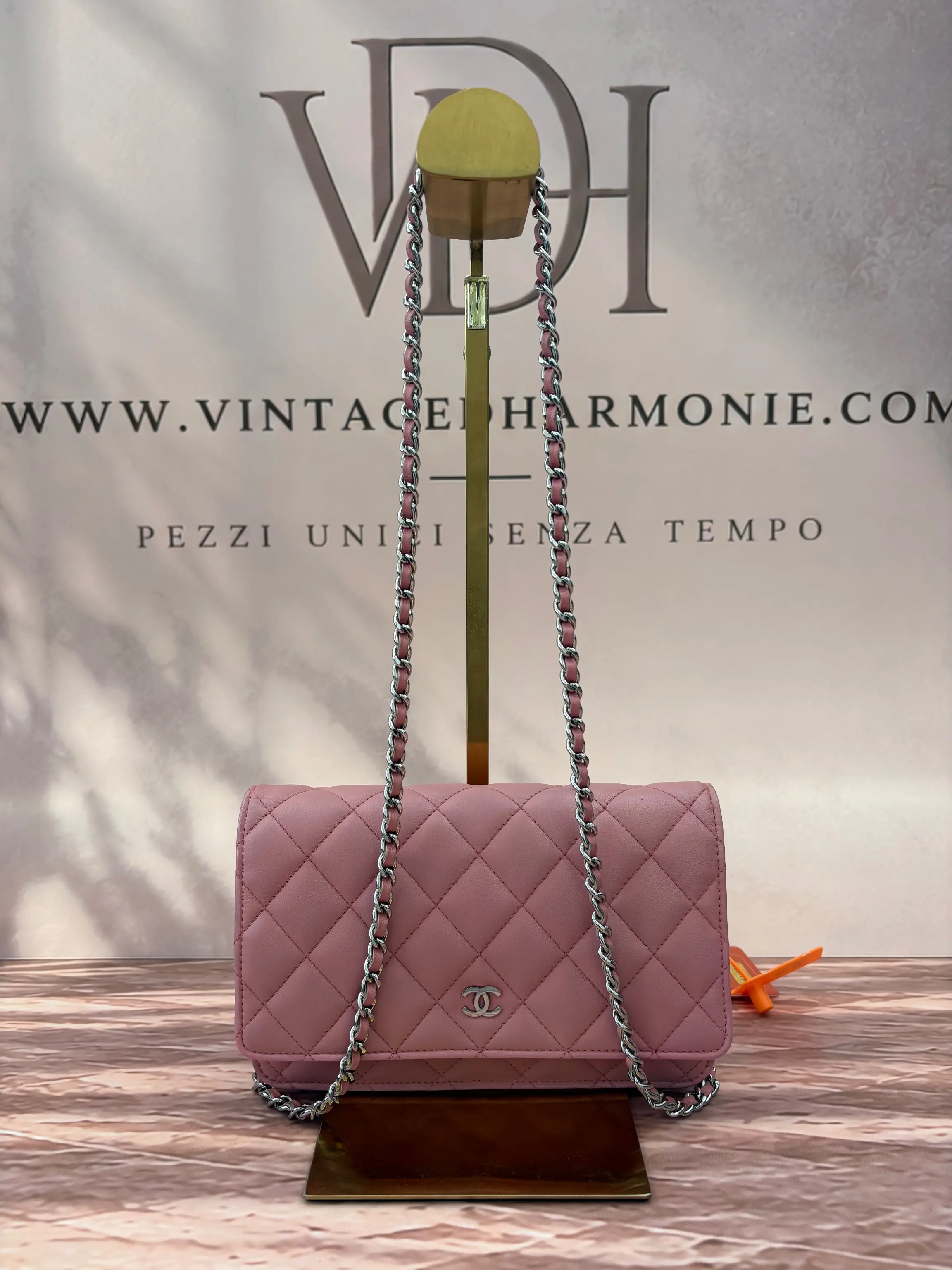 Chanel Pink Lambskin Classic WOC Wallet on Chain