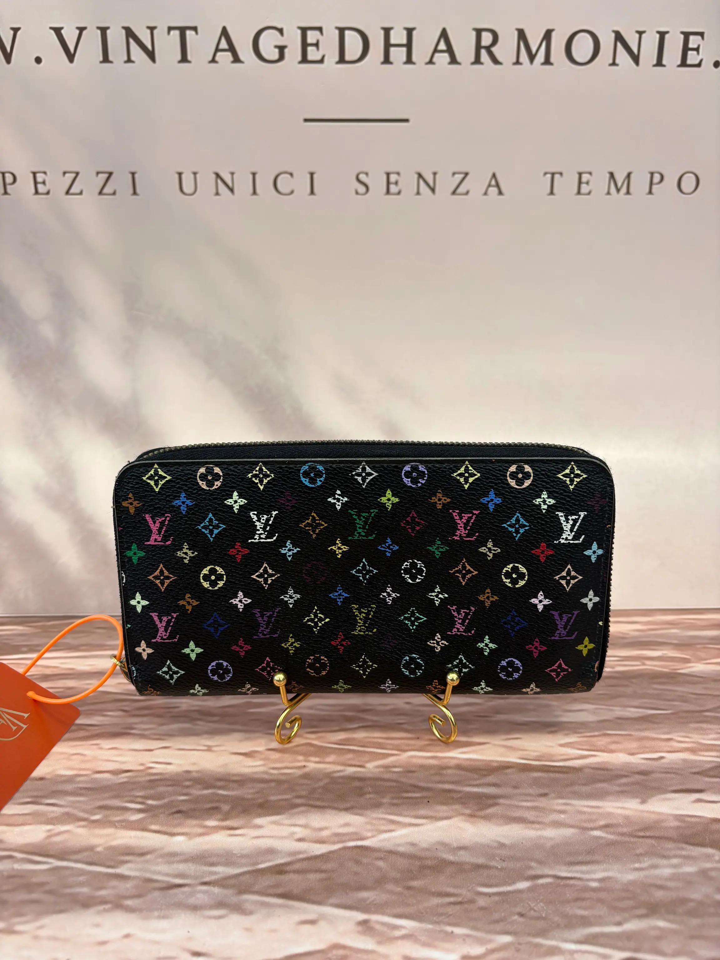 Louis Vuitton Black Multicolor Zippy Wallet
